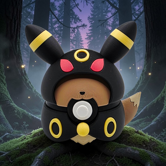 3D Printed Poncho Fox Creature Ball Elemental Variations Collector Display