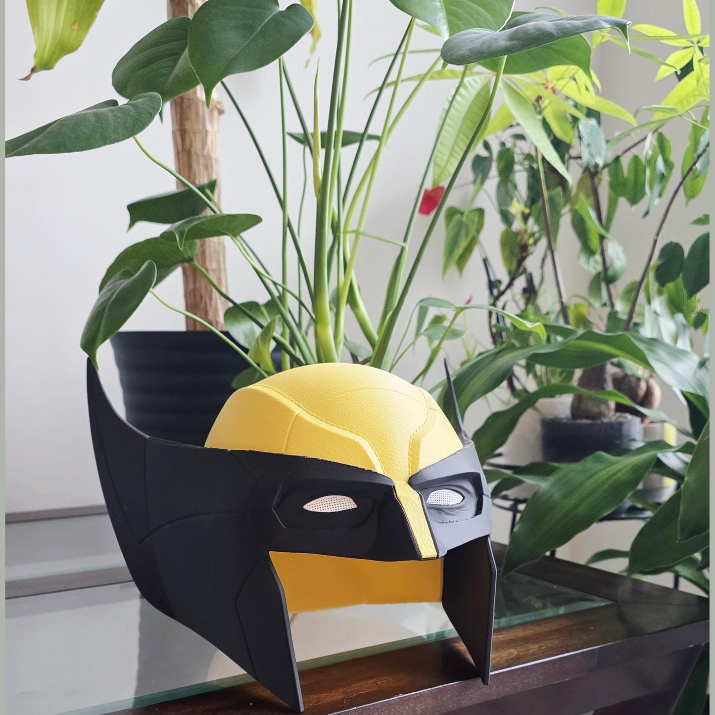 Yellow and Black Hero Mask Cosplay Display Piece