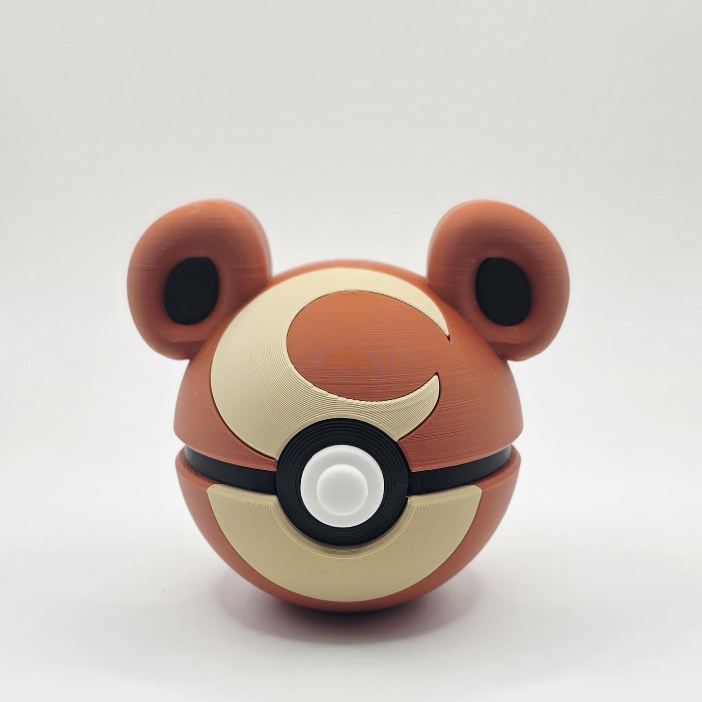 3D Printed Cozy Bear Creature Ball Display – Moon-Marked Forest Companion Inspired Sphere