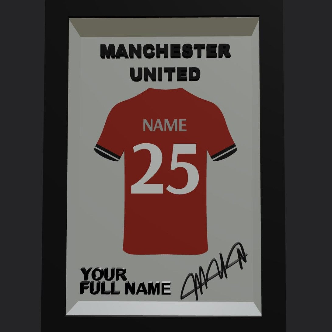 3D Printed Custom Soccer Jersey Frame Display – Personalized Sports Collector Decor