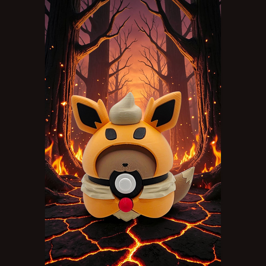 3D Printed Poncho Fox Creature Ball Elemental Variations Collector Display