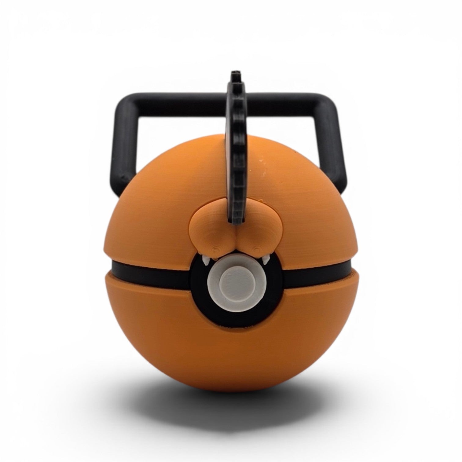 Close up of the creature ball showing chainsaw blade and pull cord handle detail