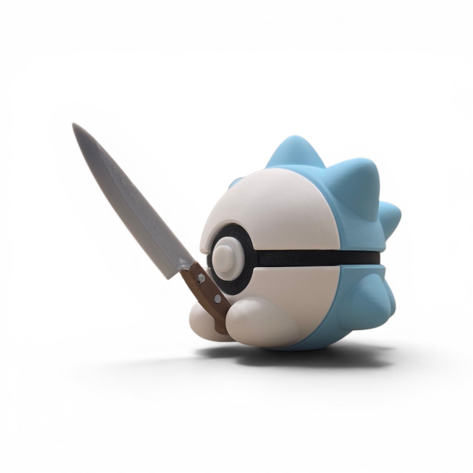 Close up of the ice bug larva creature ball showing the knife variant with accessory detail