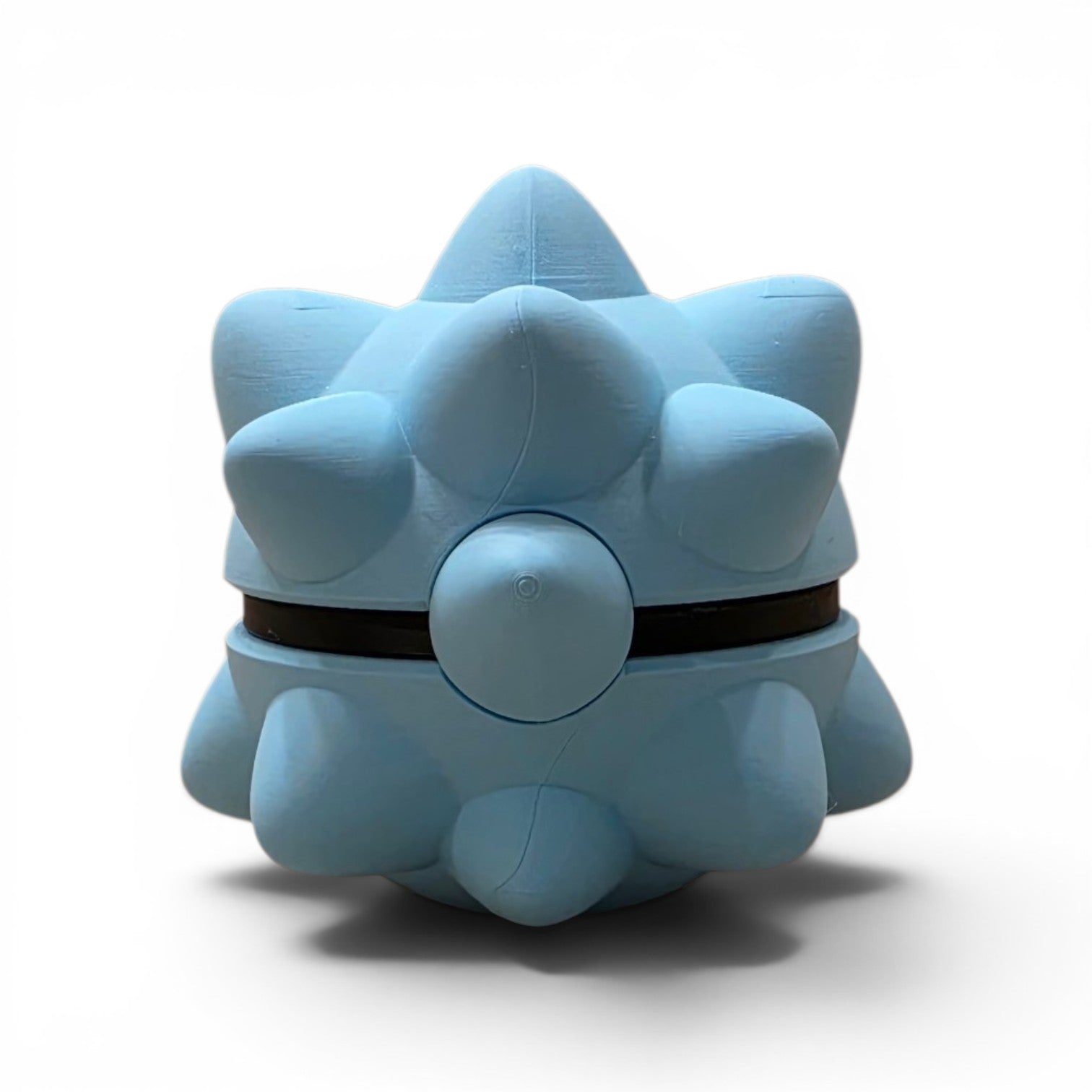 Close up of the ice bug larva creature ball showing translucent blue spike crown detail