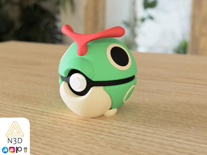 Caterpie Themed Pokeball – Perfect for Pokémon Collectors - HypedAnubis3D