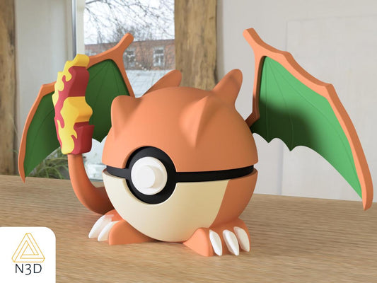 Charizard Custom Pokeball: 3D Printed Pokemon Collectible - HypedAnubis3D