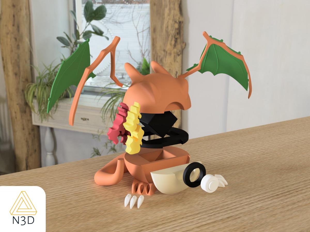 Charizard Custom Pokeball: 3D Printed Pokemon Collectible - HypedAnubis3D