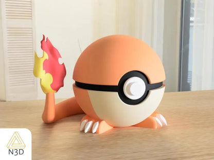 Charmander Custom Pokeball: 3D Printed Pokemon Collectible - HypedAnubis3D