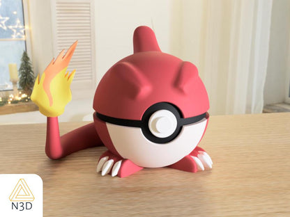 Charmeleon Custom Pokeball: 3D Printed Pokemon Collectible - HypedAnubis3D