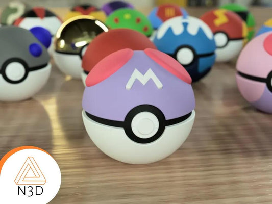 Custom Masterball: 3D Printed Pokemon Collectible - HypedAnubis3D