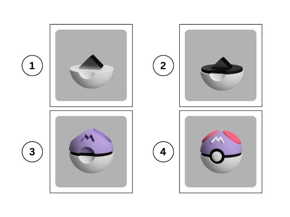 Custom Masterball: 3D Printed Pokemon Collectible - HypedAnubis3D