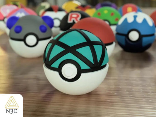 Custom Net Ball – Pokémon Water & Bug - Type 3D Printed Pokéball - HypedAnubis3D