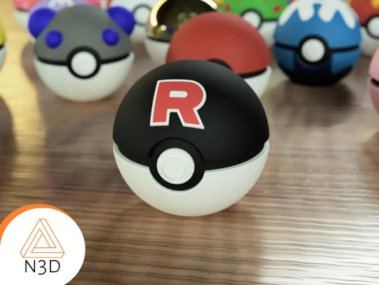 Custom Team Rocket Ball: 3D Printed Pokemon Collectible - HypedAnubis3D