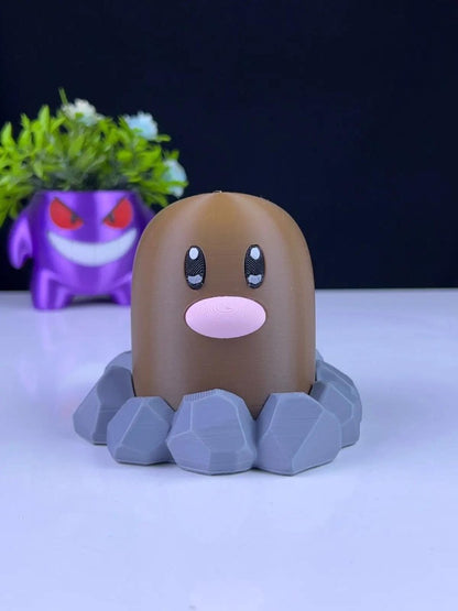 Diglett Figurine – 3D Printed Pokémon Collectible - HypedAnubis3D