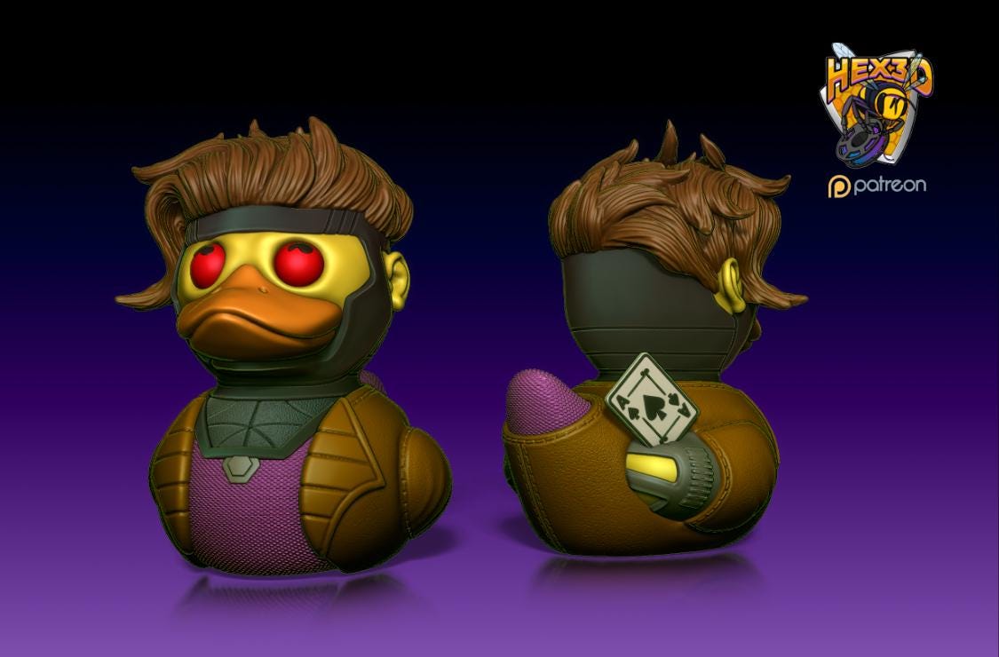 Gambit Rubber Duck – Mutant Cajun Style - HypedAnubis3D