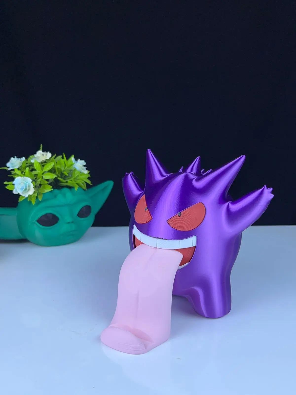 Gengar Phone Holder – 3D Printed Ghost Pokémon Stand - HypedAnubis3D