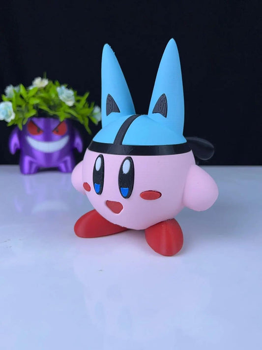 Kirby x Lucario Mashup Figurine – 3D Printed Collectible