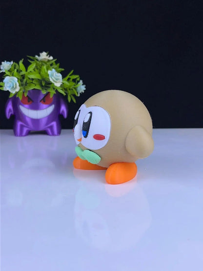 Kirby x Rowlet Mashup Figurine – 3D Printed Pokémon & Nintendo Mashup