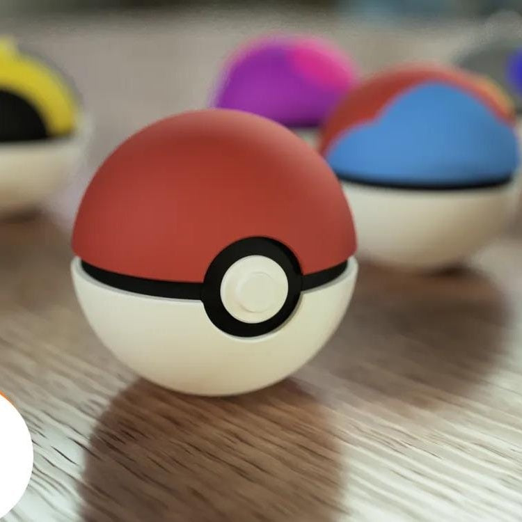 Classic Collector Ball Featuring Iconic Pokeball Design in Bold Red and White