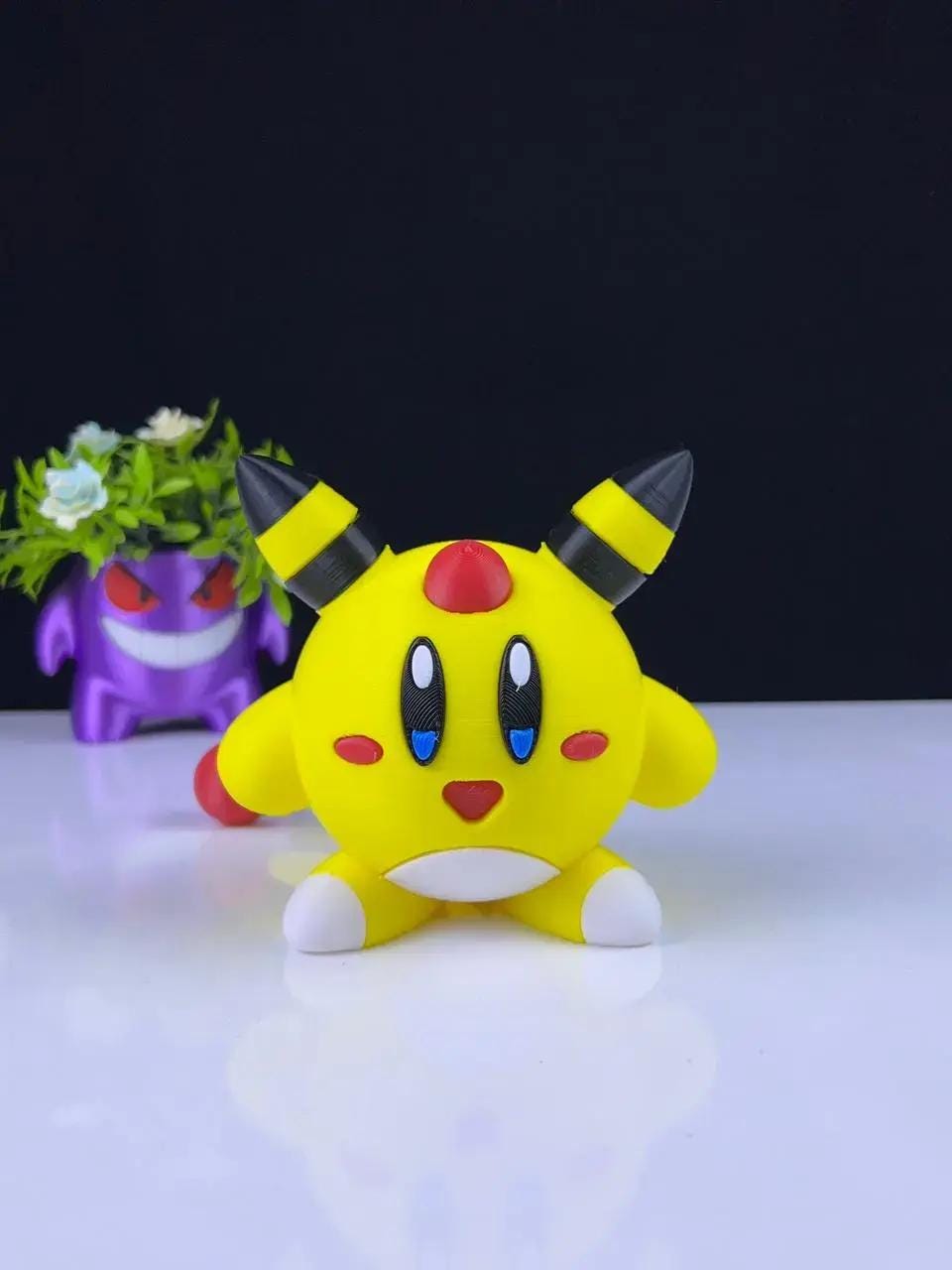 Kirby x Ampharos Mashup Figurine – 3D Printed Collectible