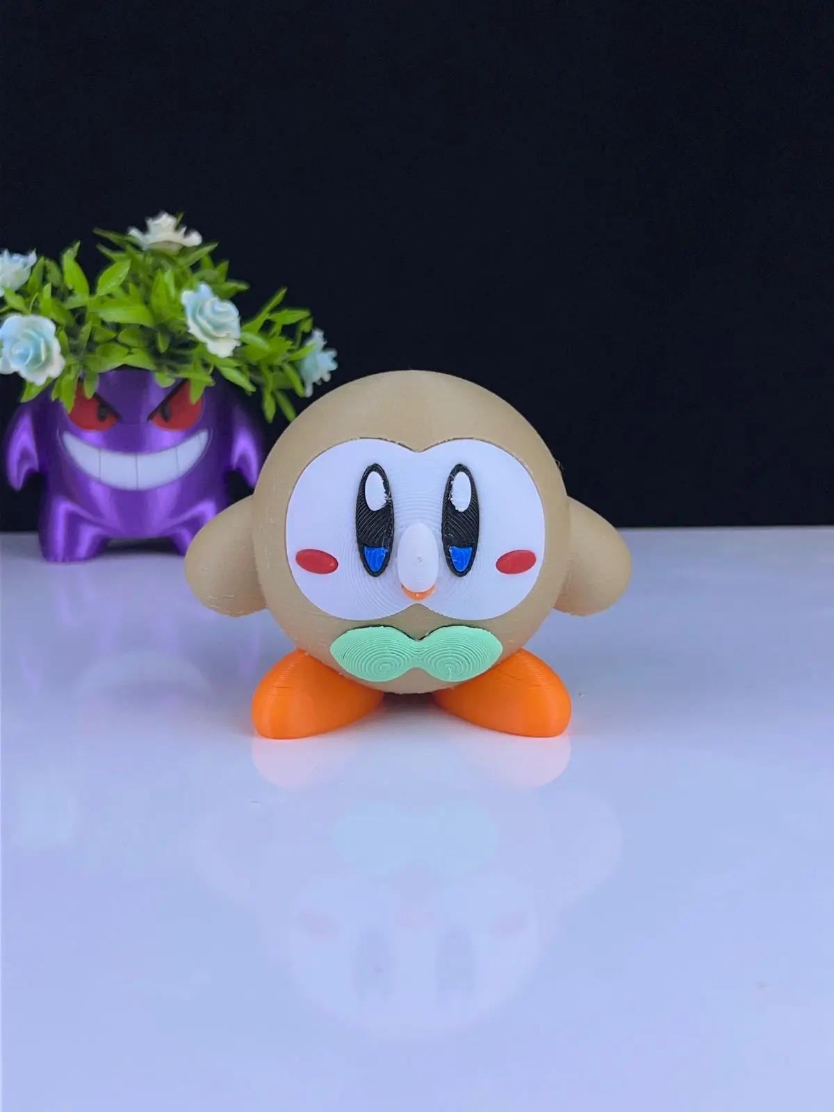 Kirby x Rowlet Mashup Figurine – 3D Printed Pokémon & Nintendo Mashup