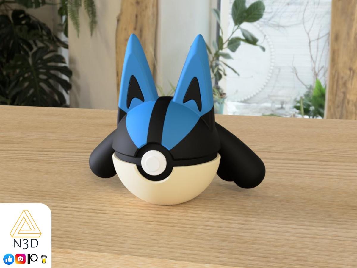 Lucario-Themed Pokéball – Aura Warrior Edition