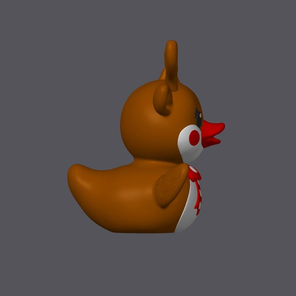 Holiday Reindeer Duck – Festive Rudolph-Inspired Display Figure
