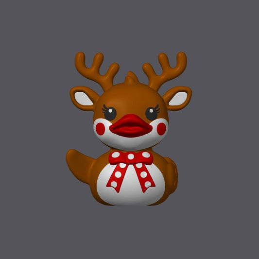 Holiday Reindeer Duck – Festive Rudolph-Inspired Display Figure