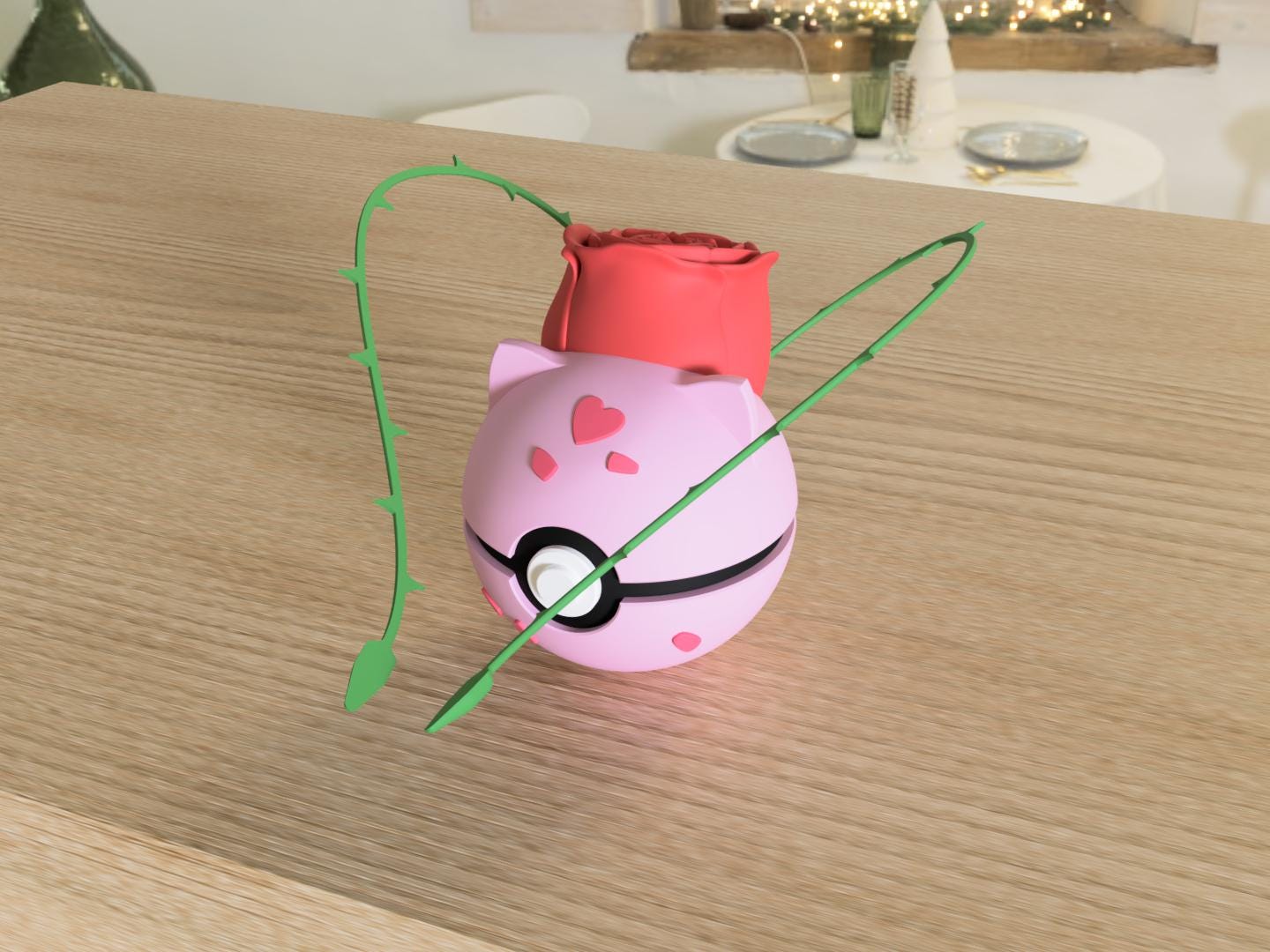 Love-Themed Bulbasaur Pokeball – A Romantic Pokémon Twist!