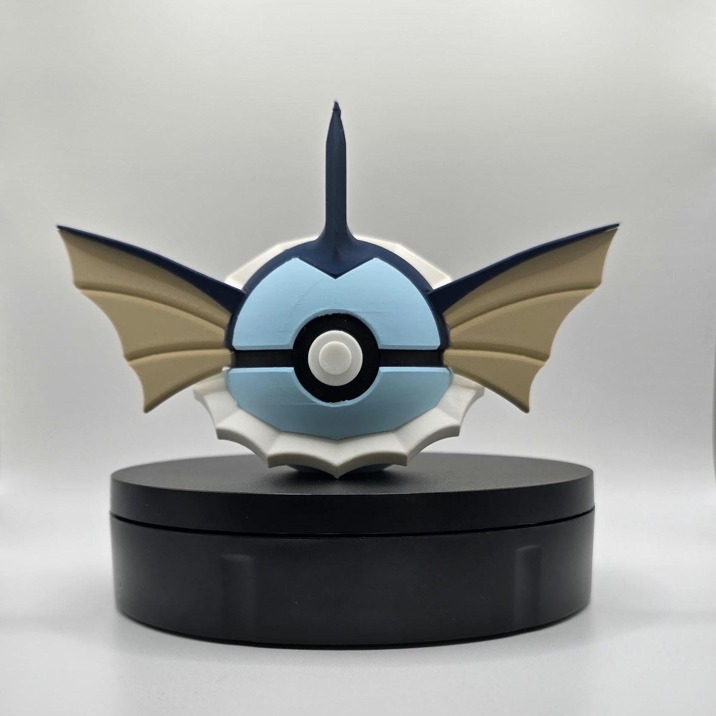 3D printed blue watercrest aqua creature ball with sculpted top fin