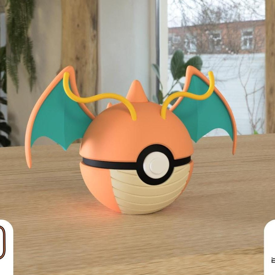 Close up of the flying dragon collector ball showing curved wing detail