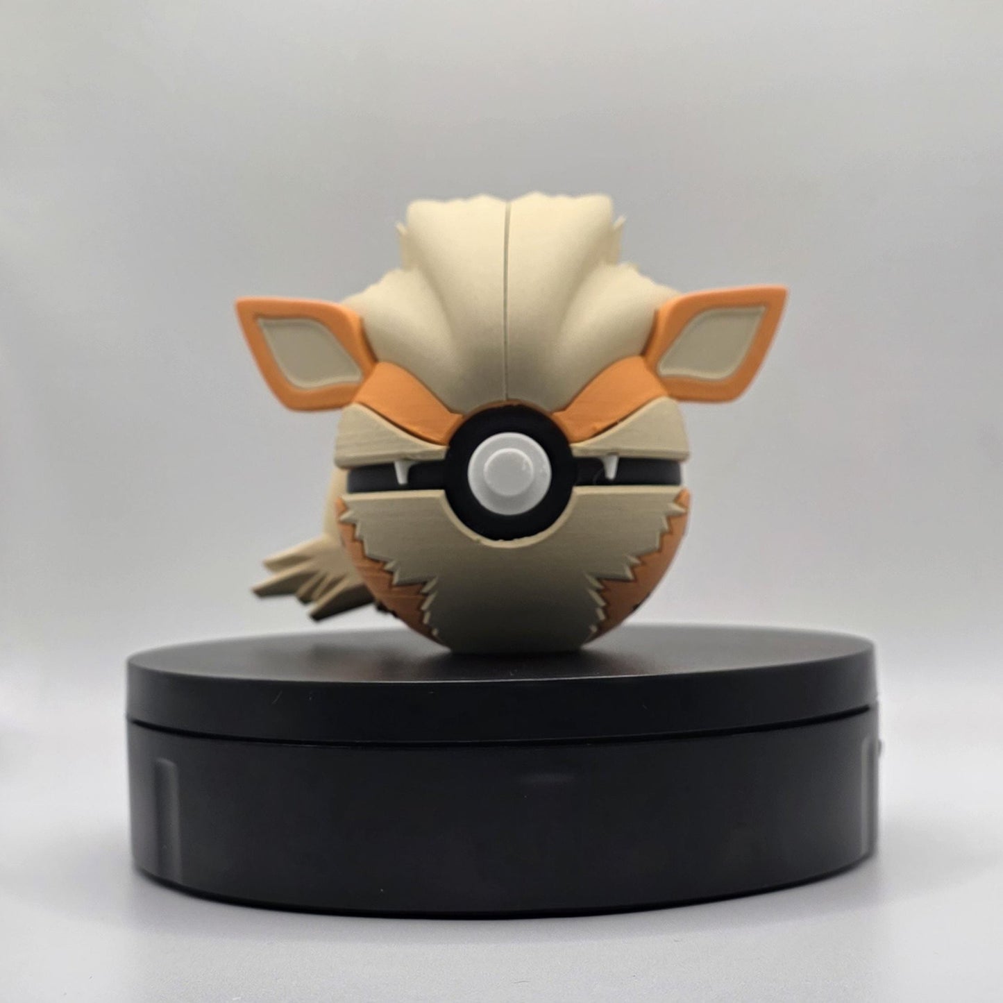 3D printed orange regal flame fire beast creature ball with sculpted mane