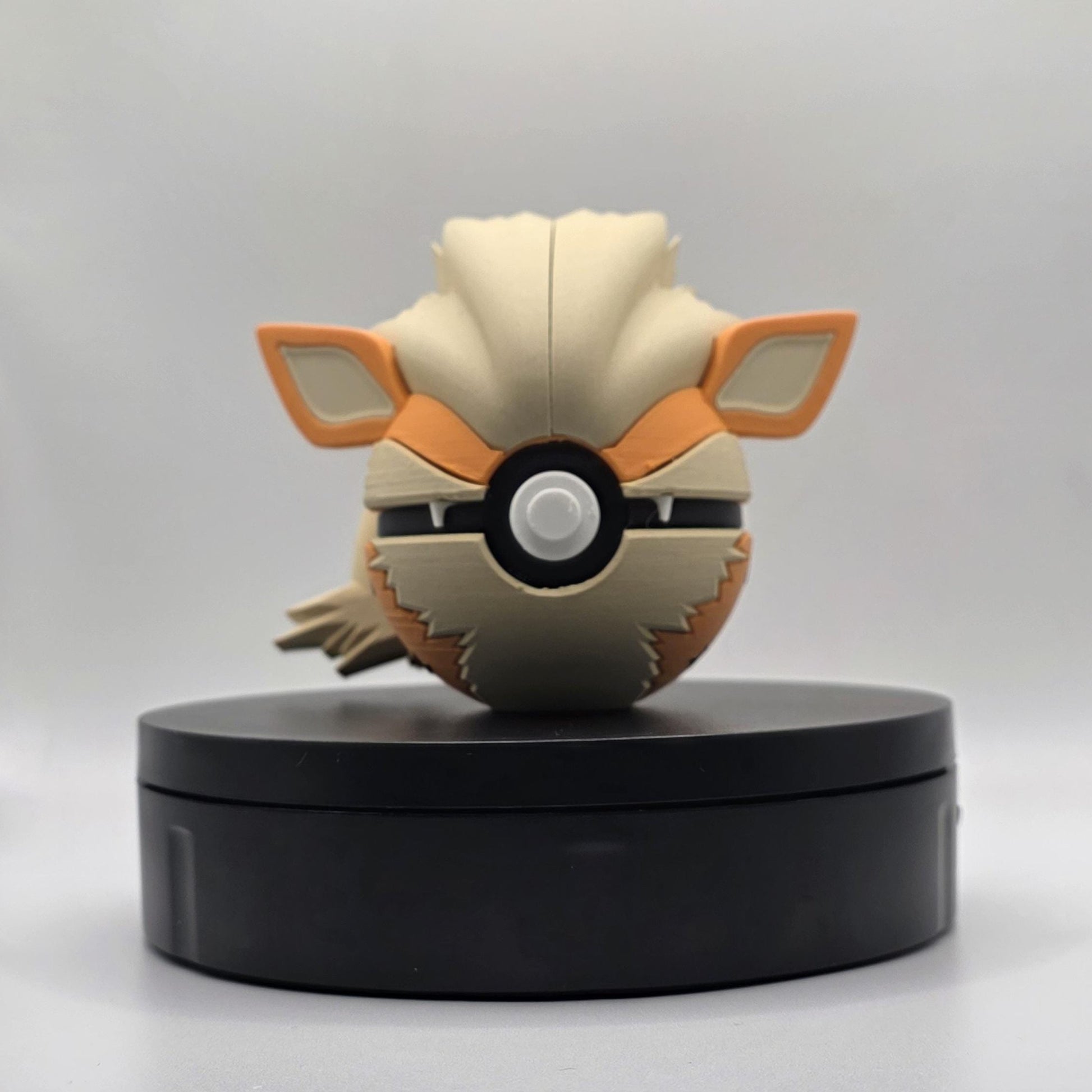3D printed orange regal flame fire beast creature ball with sculpted mane