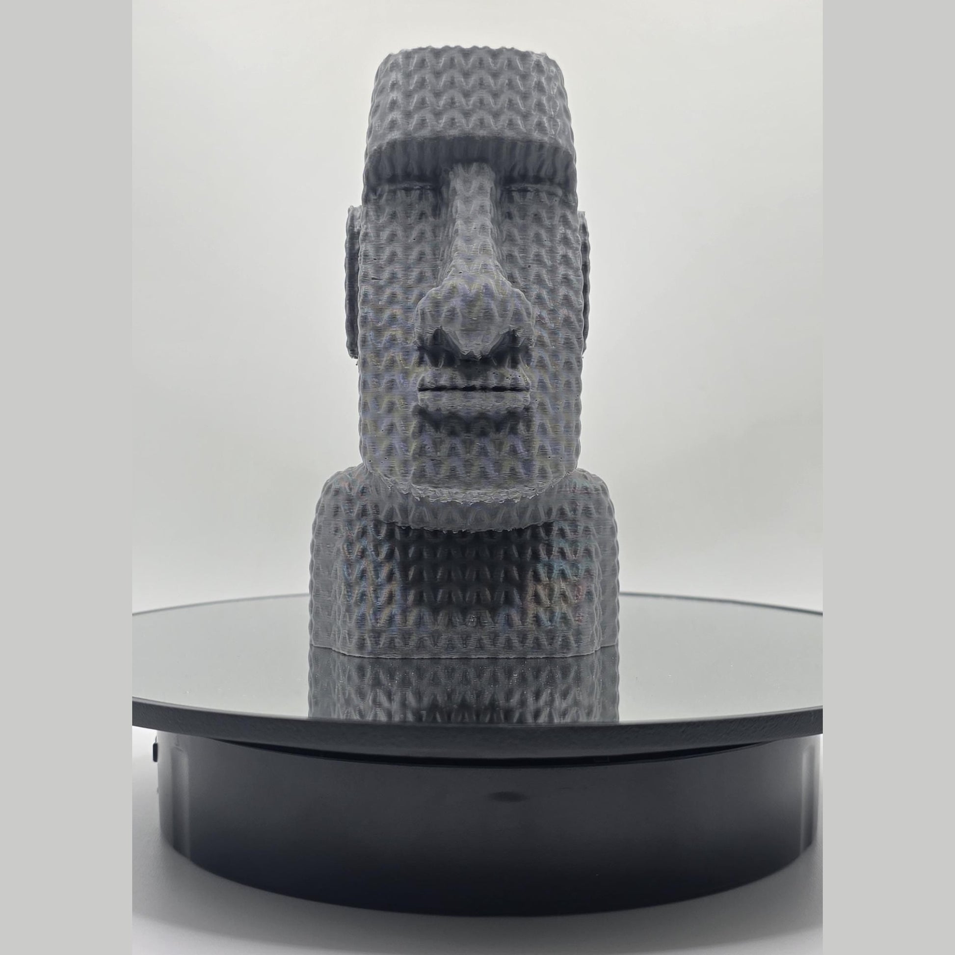 Island Guardian with a Cozy Twist – Knitted Texture Moai Statue