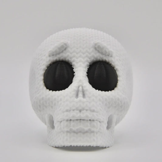 Soft Stitch Skull – Knitted Texture Collectible for Spooky Decor Fans