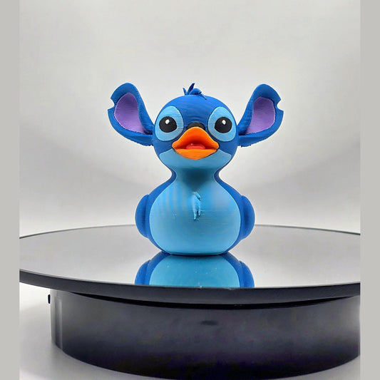 Blue Space Stitch-Inspired Collectible Alien Mischief Duck