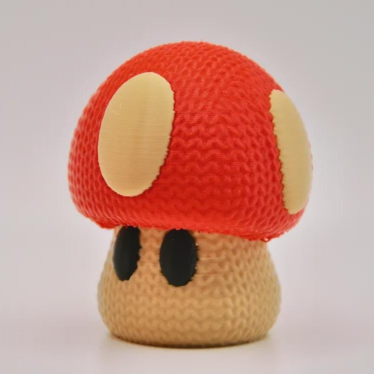 Knitted Power Up Mushroom Cozy Pixel Charm
