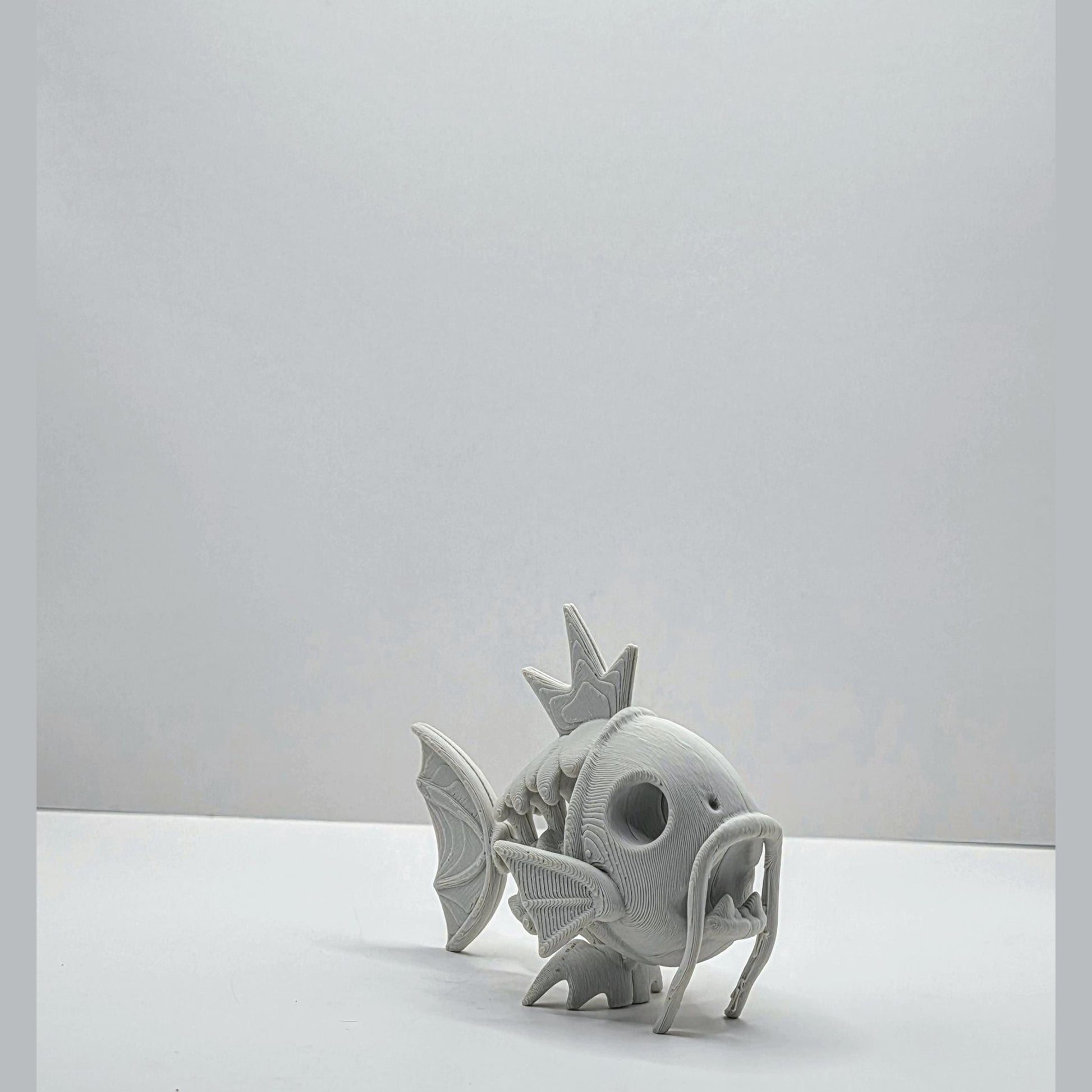 Skeletal Fish King-Inspired Figure – Bone-Style Collectible