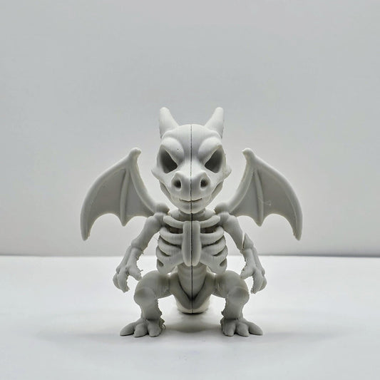Skeletal Winged Dragon-Inspired Figure – Bone Detail Collectible