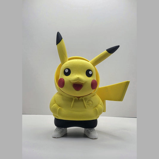 Urban-Style Electric Rodent Figure – Hoodie and Sneakers Collectible