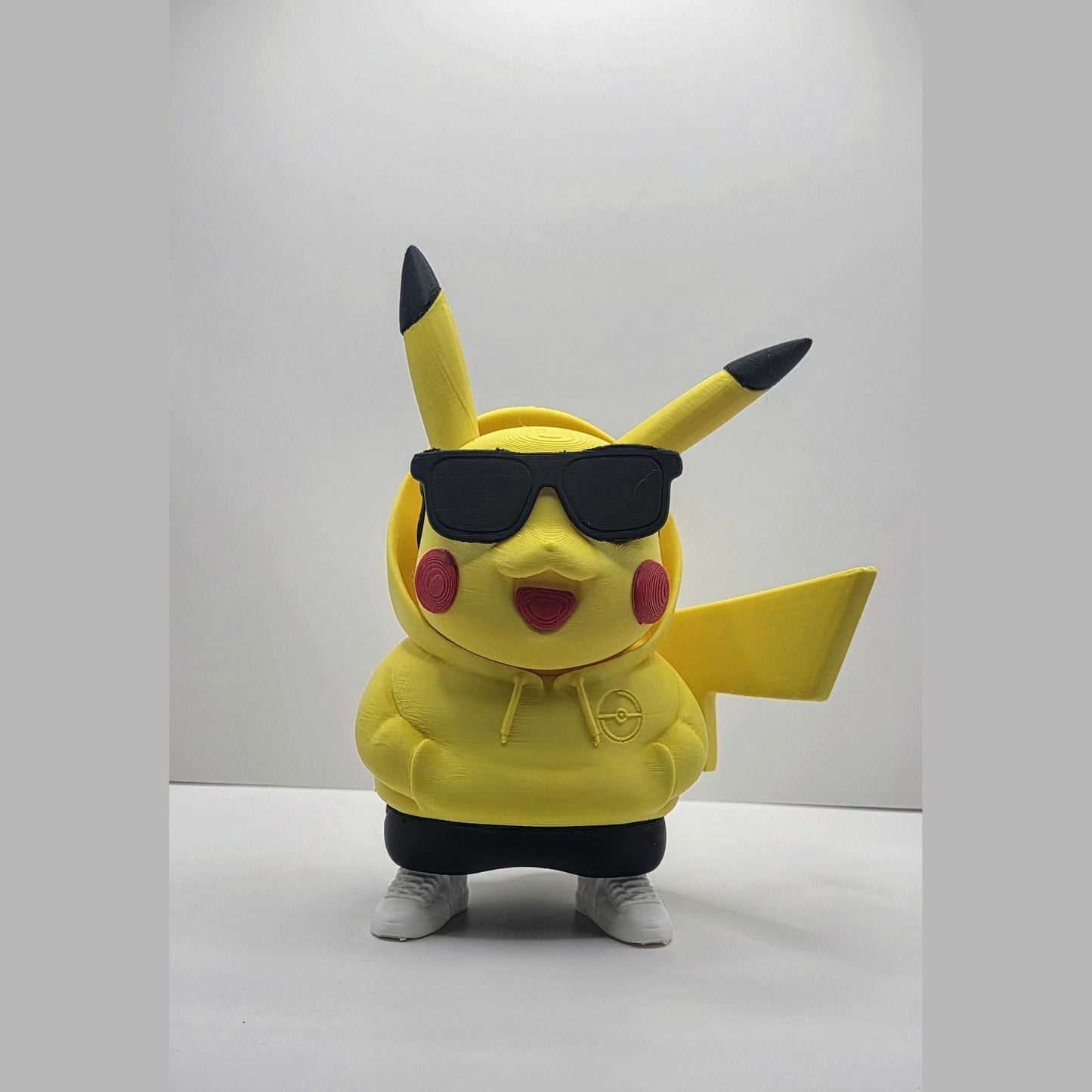 Urban-Style Electric Rodent Figure – Hoodie and Sneakers Collectible