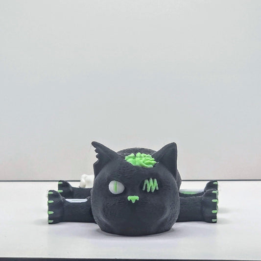 Zombie Cat Figurine – Glow-in-the-Dark Undead Kitty