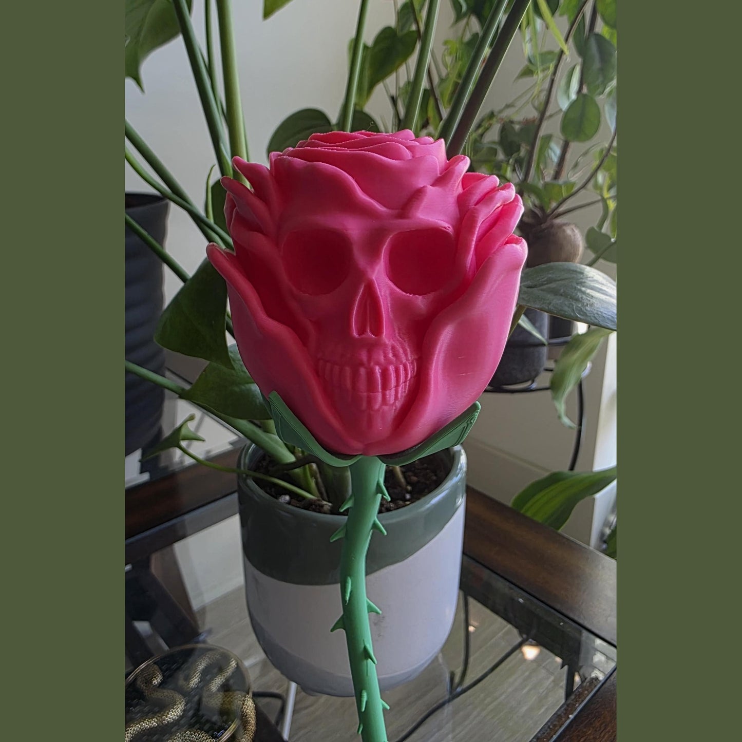 Skull Rose – Gothic Halloween Decor, Alternative Art