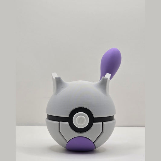 3D printed white psychic surge legend creature ball with sculpted ear spikes