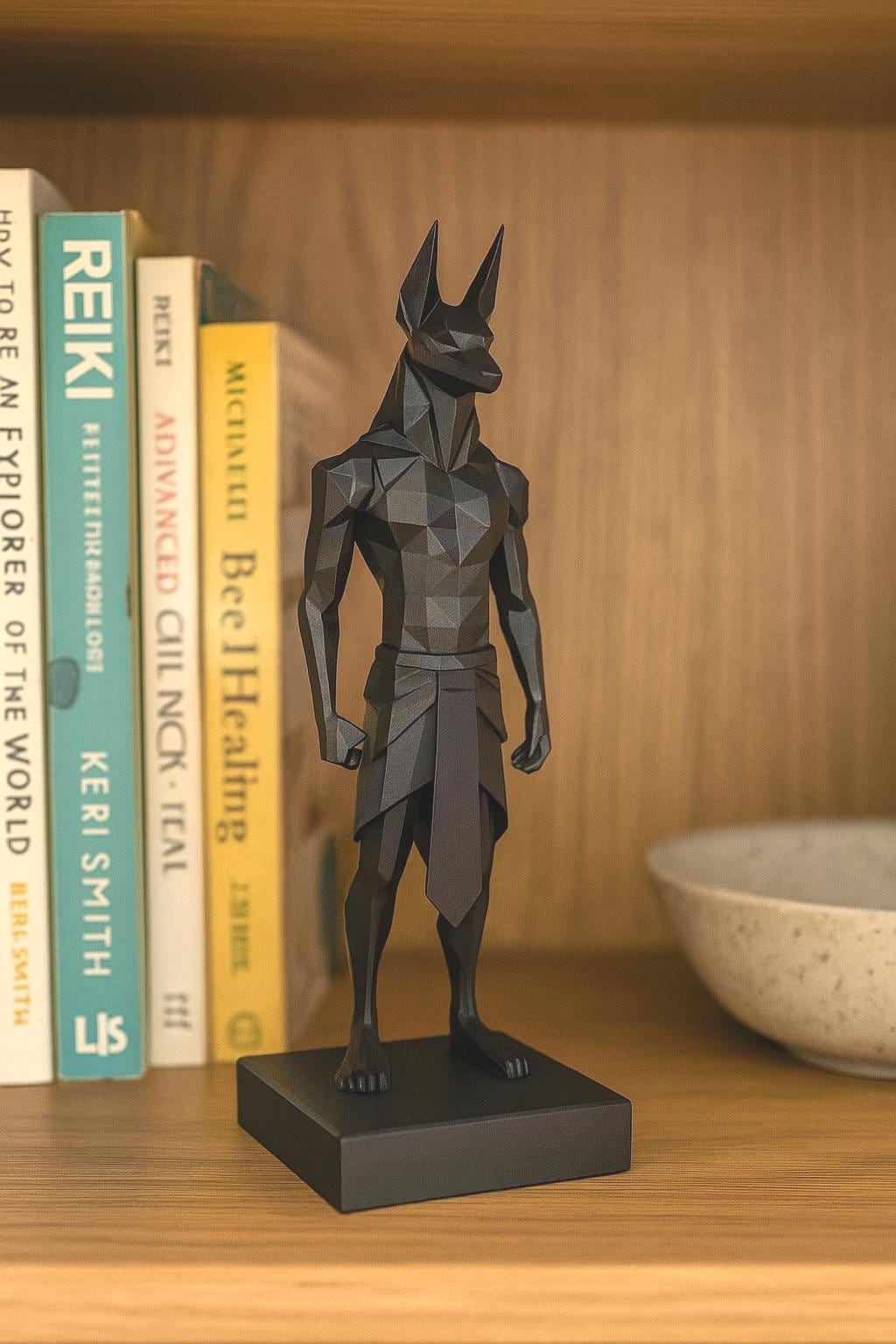 Geometric Anubis Figurine | Ancient Egypt Gift Ideas "Protector of the Afterlife"