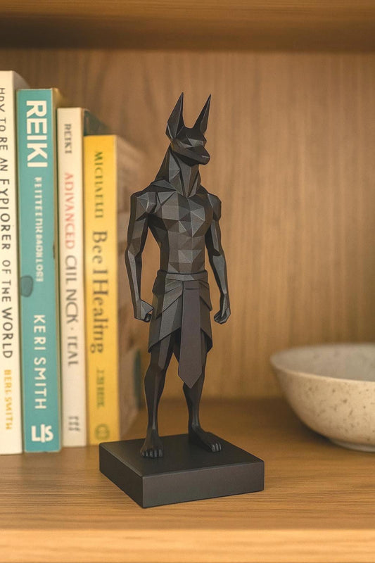 Geometric Anubis Figurine | Ancient Egypt Gift Ideas "Protector of the Afterlife"