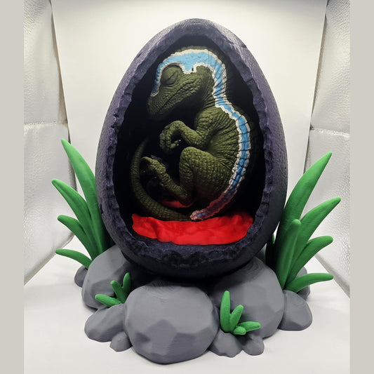 Baby Dino Egg Prehistoric Nest Display- Glow In The Dark