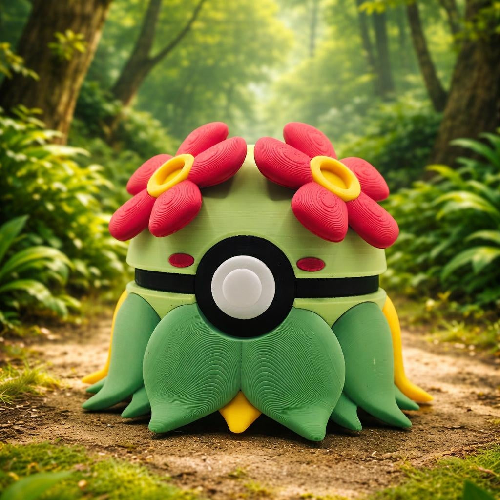 3D Printed Floral Dancer Creature Ball Display – Bloom-Inspired Collector Sphere
