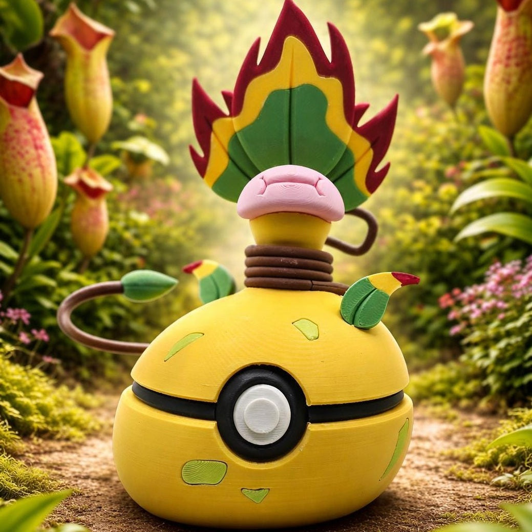 3D Printed Carnivorous Plant Creature Ball Display – Mega Vine Trap Inspired Collector Sphere