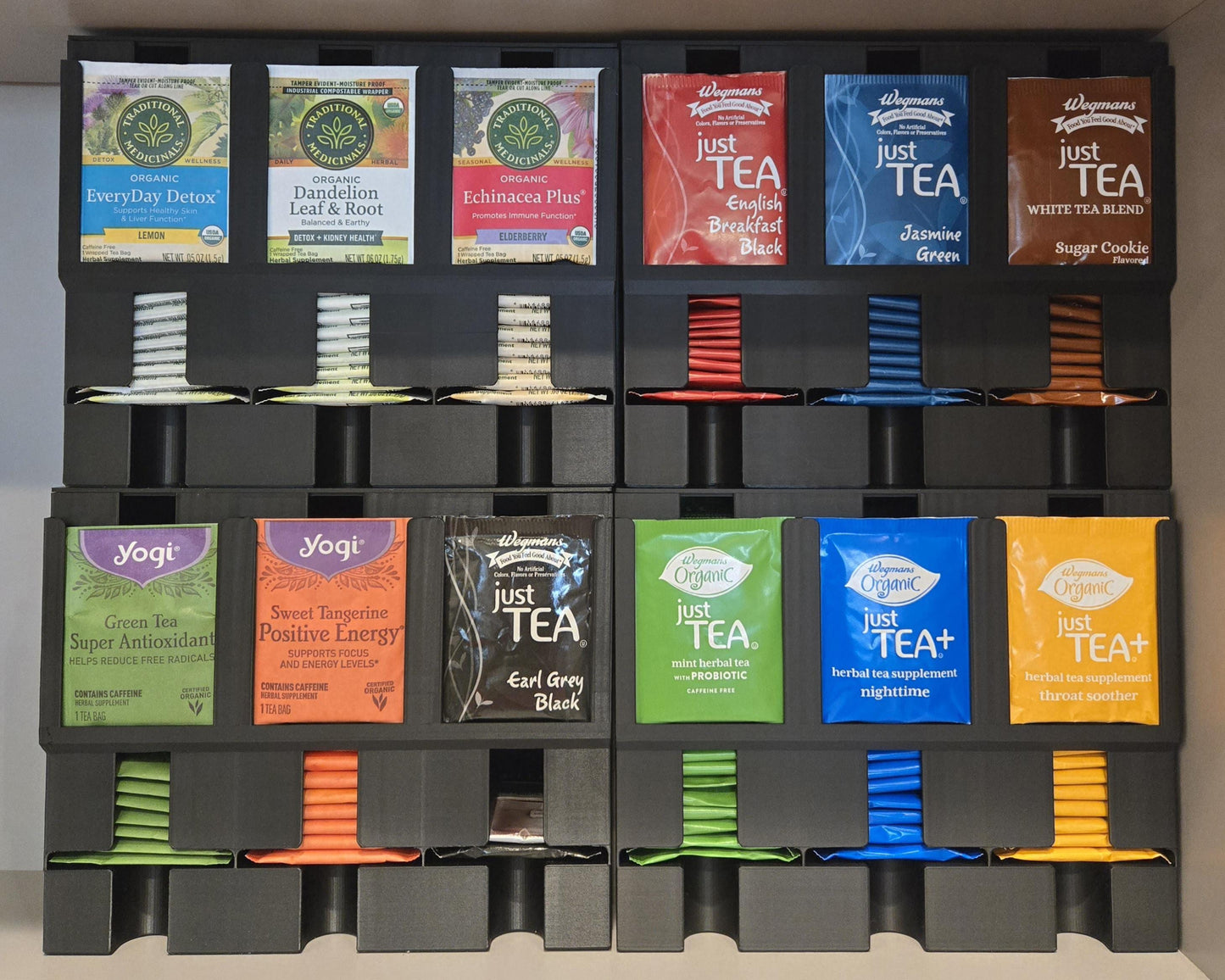 Minimalist Tea Bag Organizer | Coffee Bar/Tea Nook Accessories "Brew-TEA-ful Dispenser"